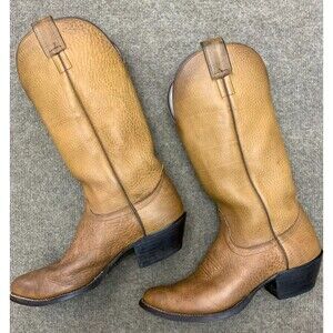 Vintage Olathe Cowboy Boots Mens 9D Western Leather Textured USA Hand-Made 80s